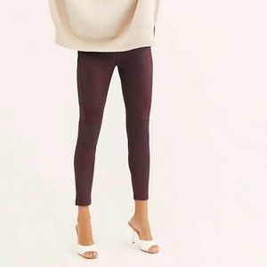 free people faux suede leggings wine Size Small